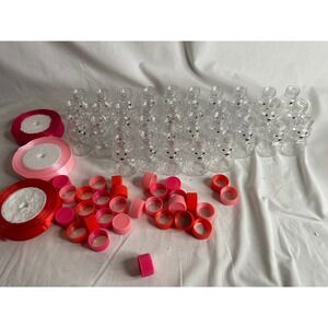 Maxcheck 35 Pack Honey Bear Bottles with Red Pink Lids and Ribbon Set DIY Crafts